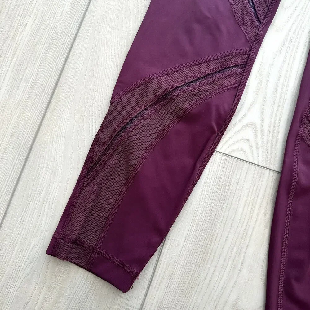Lululemon High Times Metta Red Grape 7/8 high rise leggings 4